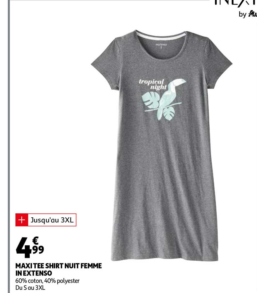 maxi tee shirt nuit femme in extenso