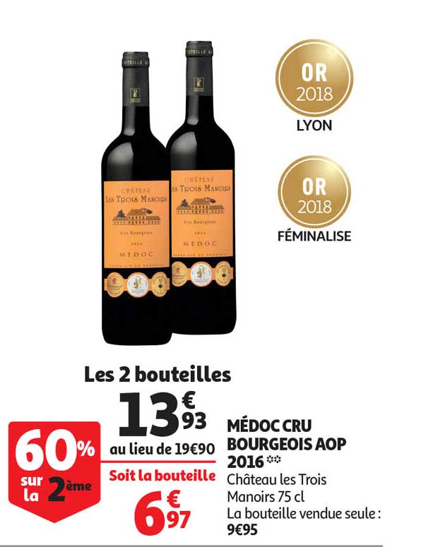 médoc cru bourgeois aop 2016 château les trois