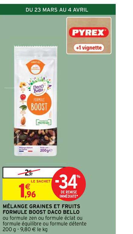mélange graines et fruits formule boost daco bello