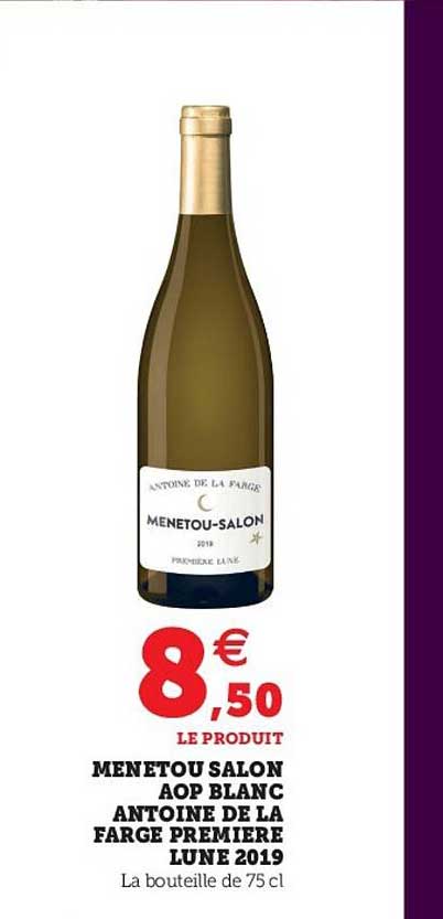menetou salon aop blanc antoine de la farge première lune 2019