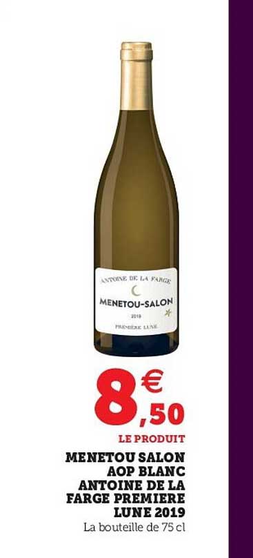 menetou salon aop blanc antoine de la farge première lune 2019