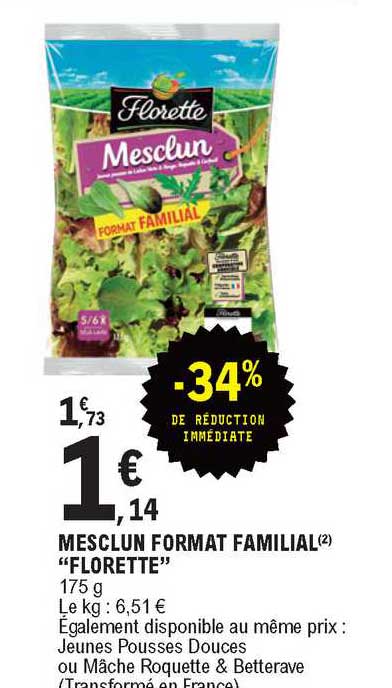 mesclun format familial "florette"