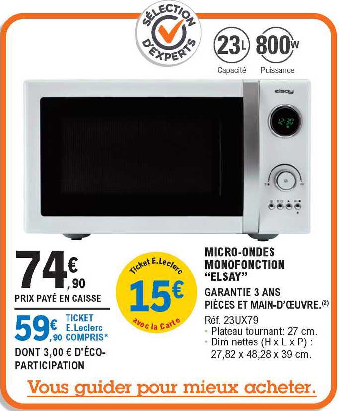 micro-ondes monofonction "elsay"