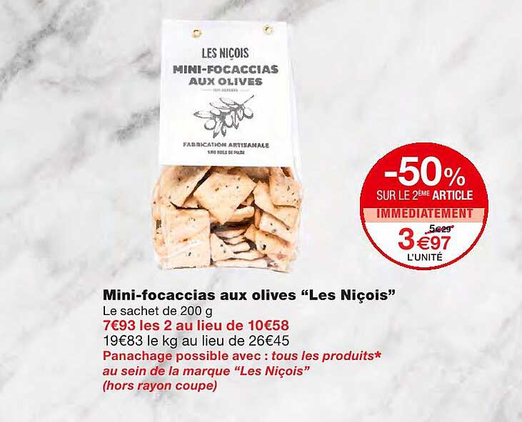 mini-focaccias aux olives "les niçois"