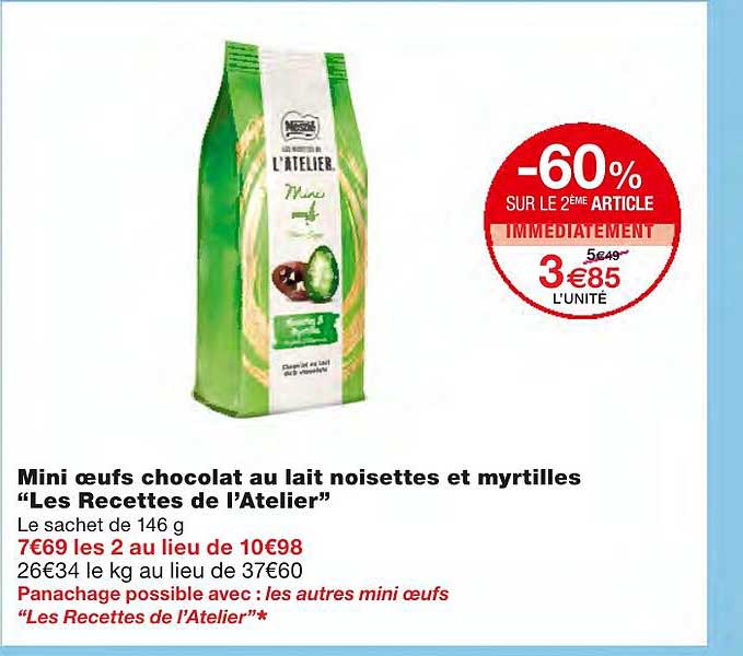 mini oeufs chocolat au lait noisettes et myrtilles "les recettes de l'atelier"