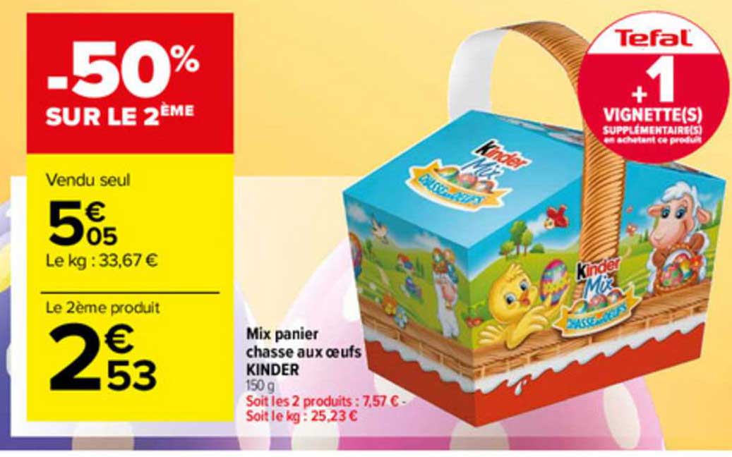 mix panier chasse aux oeufs kinder