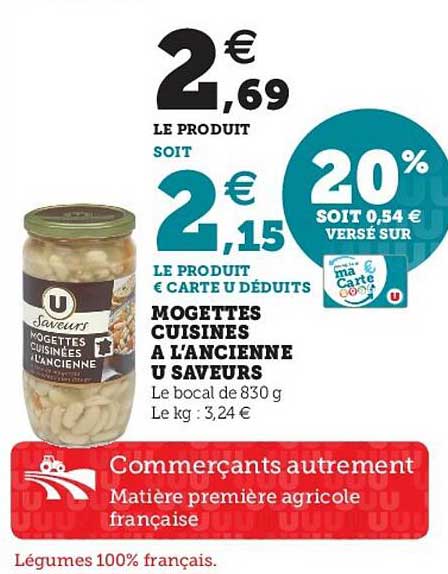 mogettes cuisinés à l'ancienne u saveurs