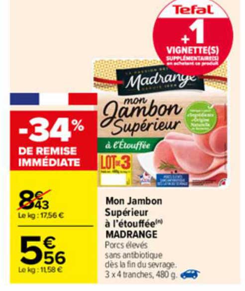 mon jambon supérieur à l'étouffée madrange