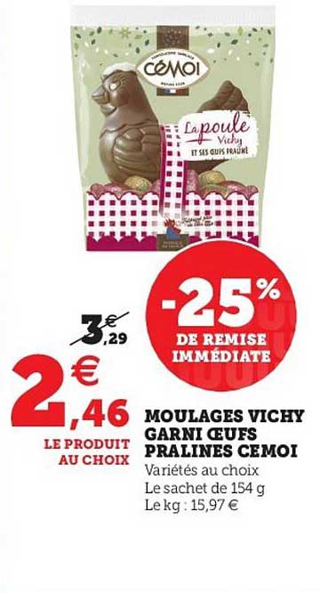 moulages vichy garni oeufs pralinés cémoi