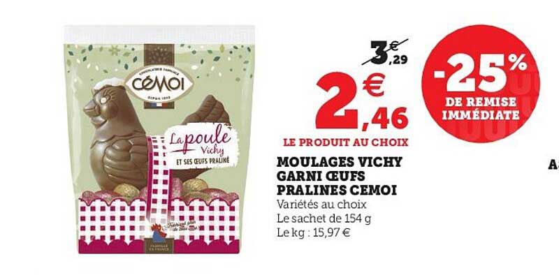 moulages vichy garni oeufs pralinés cémoi