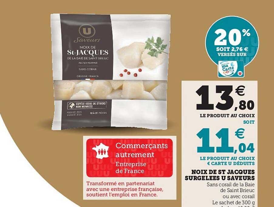 noix de st jacques surgelées u saveurs