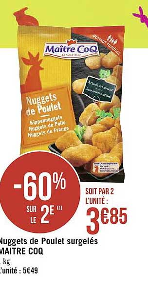 nuggets de poulet surgelés maître coq