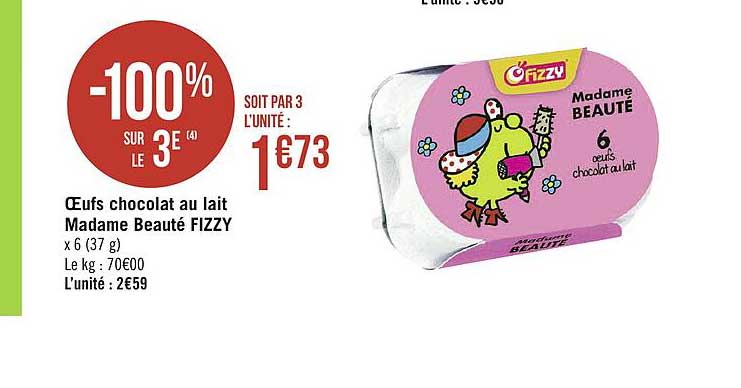 Oeufs Chocolat Au Lait Madame Beauté Fizzy