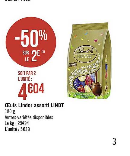 oeufs lindor assorti lindt