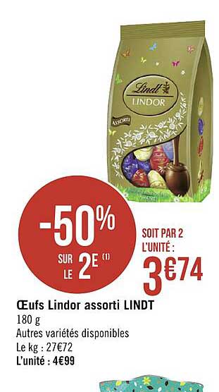 oeufs lindor assorti lindt