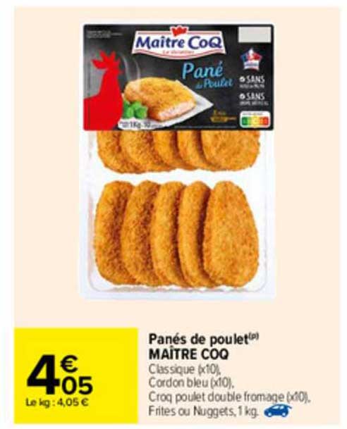 panés de poulet maître coq