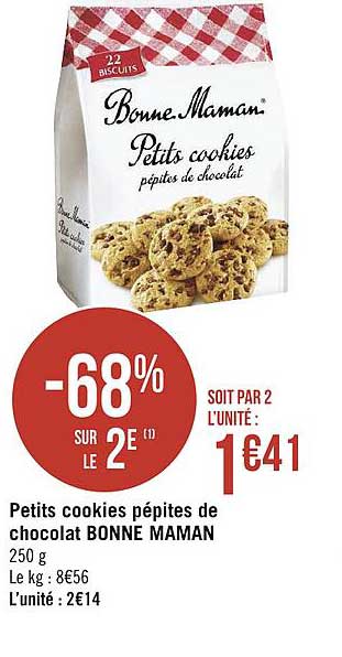 petits cookies pépites de chocolat bonne maman