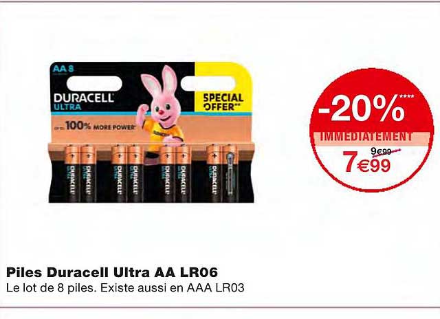 piles duracelle ultra aa lr06