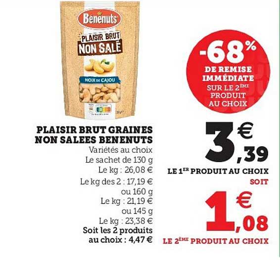 plaisir brut graines non salées benenuts