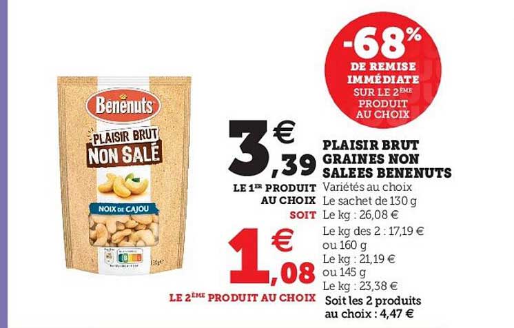 plaisir brut graines non salées bénénuts