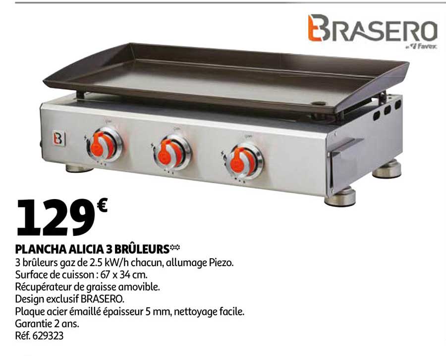 plancha alicia 3 brûleurs