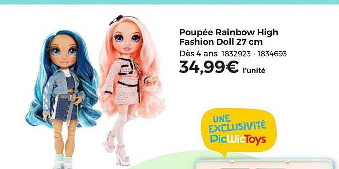 poupée rainbow high fashion doll 27 cm
