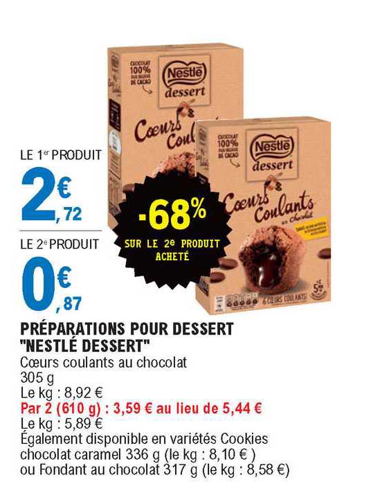 préparations pour dessert "nestlé dessert"