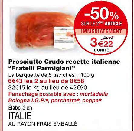 prosciutto crudo recette italienne "fratelli parmigiani"