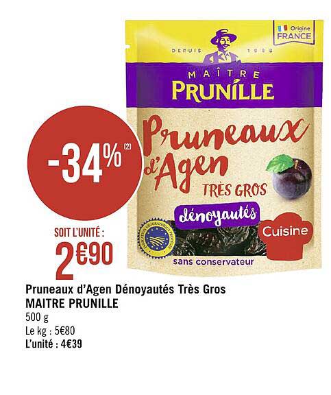 pruneaux d'agen dénoyautés très gros maître prunille