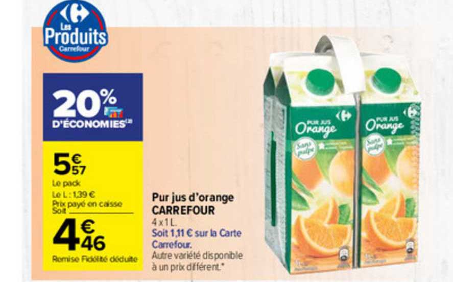 Pur Jus D'orange Carrefour