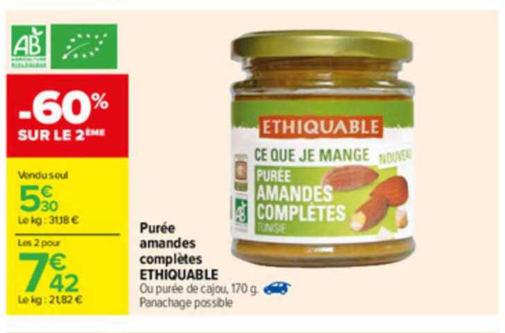 purée amandes complètes éthiquable