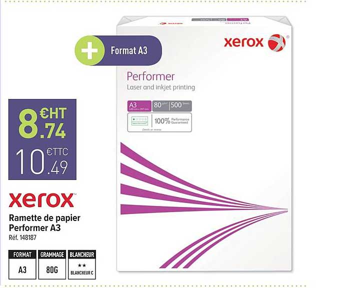 ramette de papier performer a3 xerox