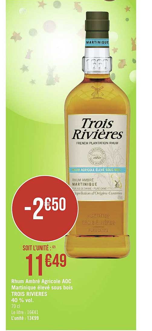 rhum ambré agricole aoc martinique élevé sous bois trois rivières