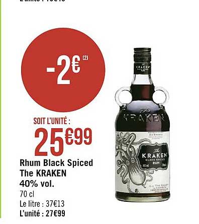 Rhum Black Spiced The Kraken