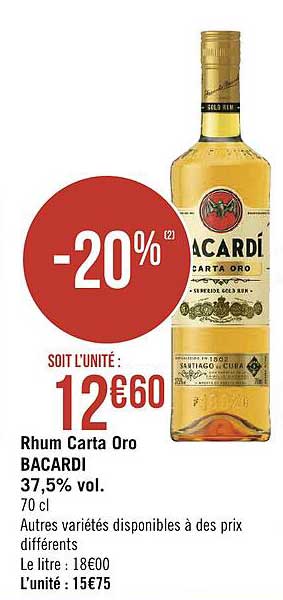 rhum carta oro bacardi