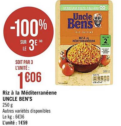 riz à la méditerranéenne uncle ben's