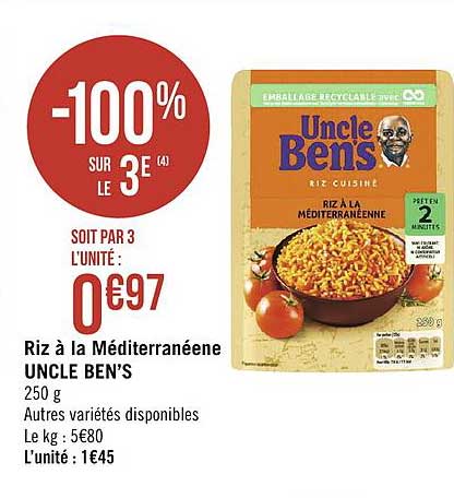 riz à la méditerranéenne uncle ben's