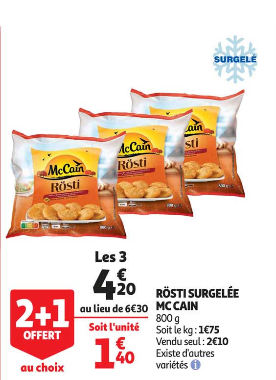 rösti surgelée mc cain