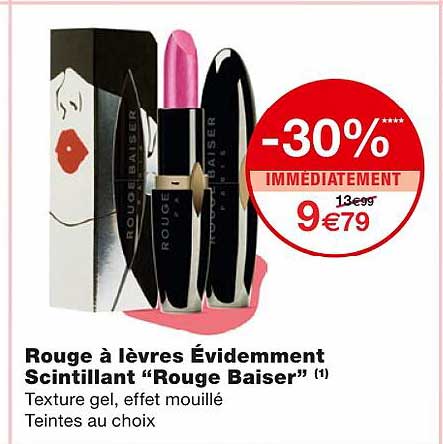 rouge à lèvres évidemment scintillant "rouge baiser"