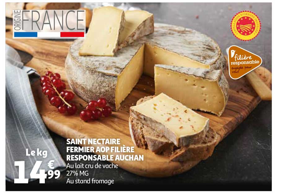 saint nectaire fermier aop filière responsable auchan