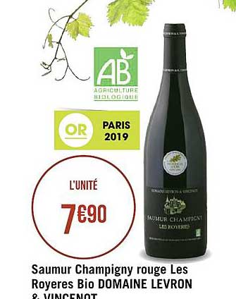 saumur champigny rouge les royères bio