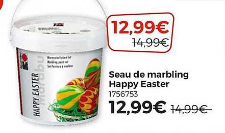 seau de marbling happy easter