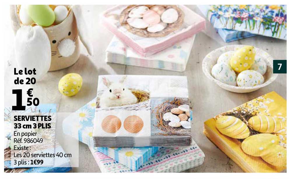 serviettes 33 cm 3 plis