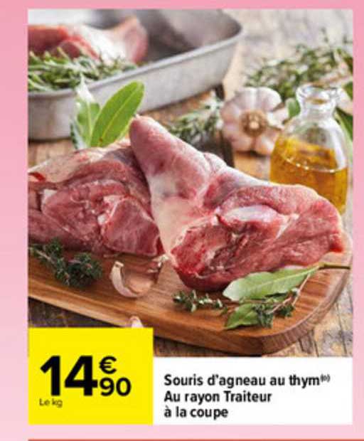 souris d'agneau au thym au rayon traiteur à la coupe
