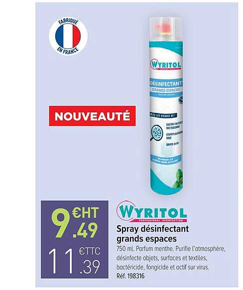 spay désinfectant grands espaces wyritol