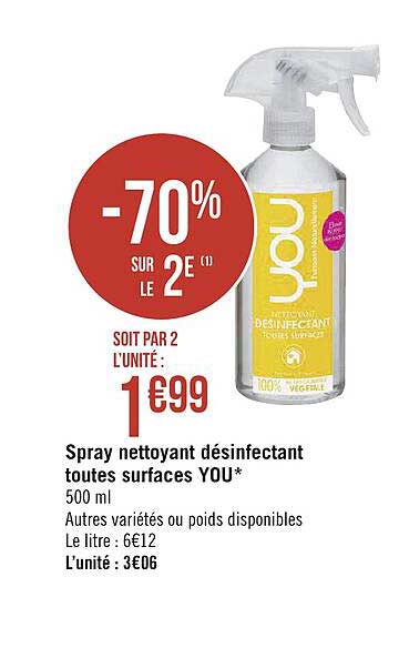 spray nettoyant désinfectant toutes surfaces you
