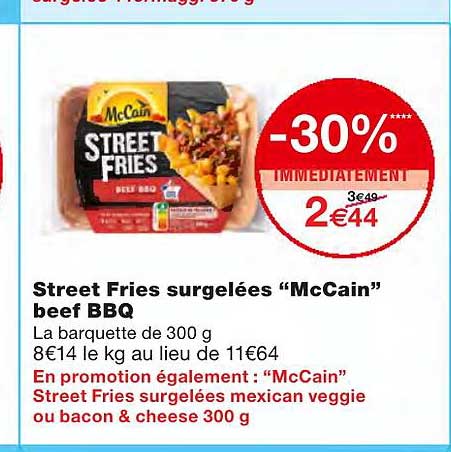 street fries surgelées "mc cain" beef bbq