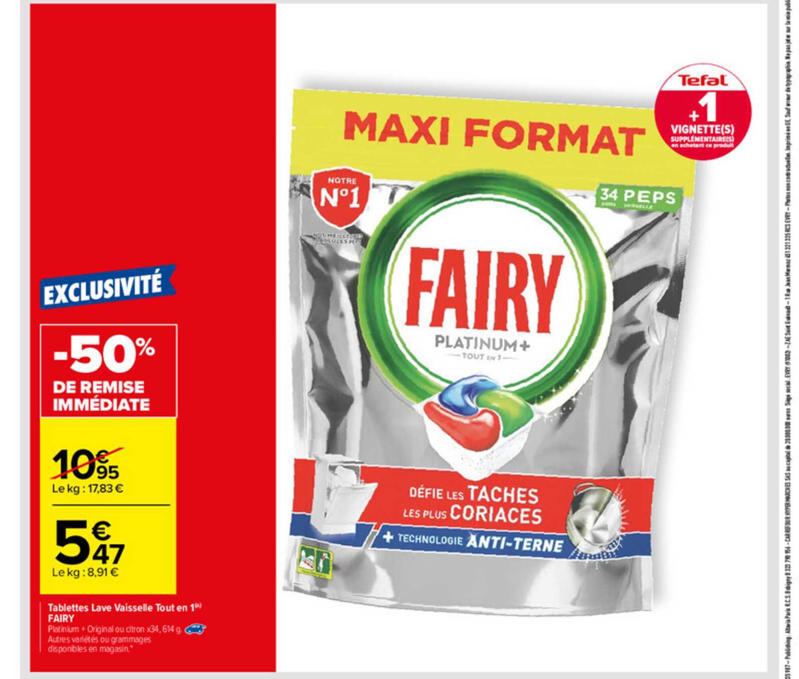 tablettes lave vaisselle tout en 1 fairy