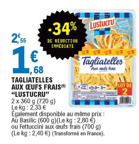 Tagliatelles Aux Oeufs Frais "lustucru"
