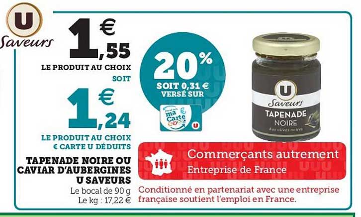 tapenade noire ou caviar d'aubergines u saveurs